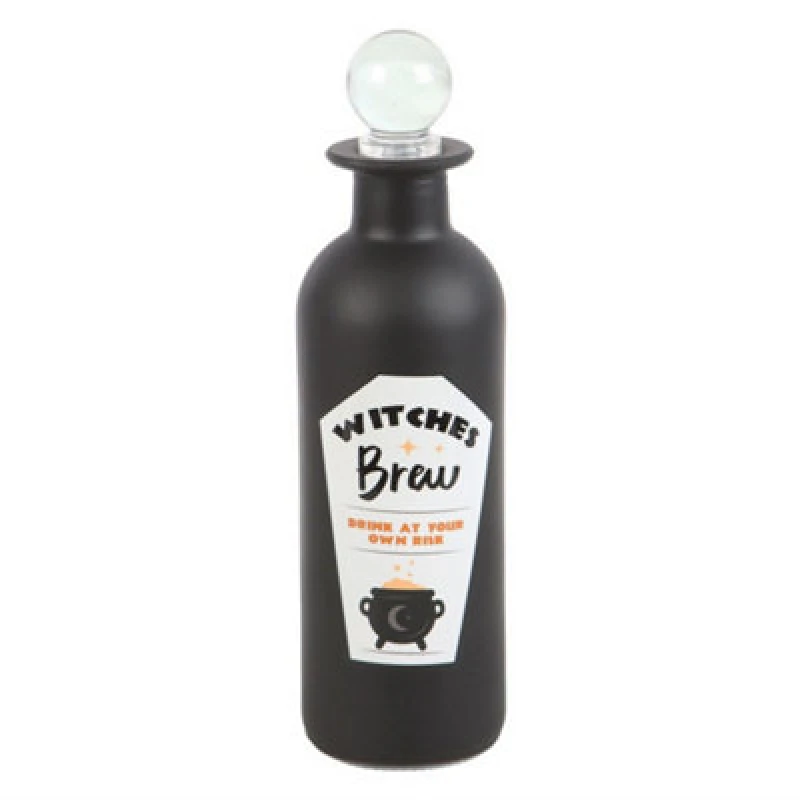 Image of Something Different Something Different Witches Brew Glass Potion Bottle in Black One Size Unisex 5063527718075
