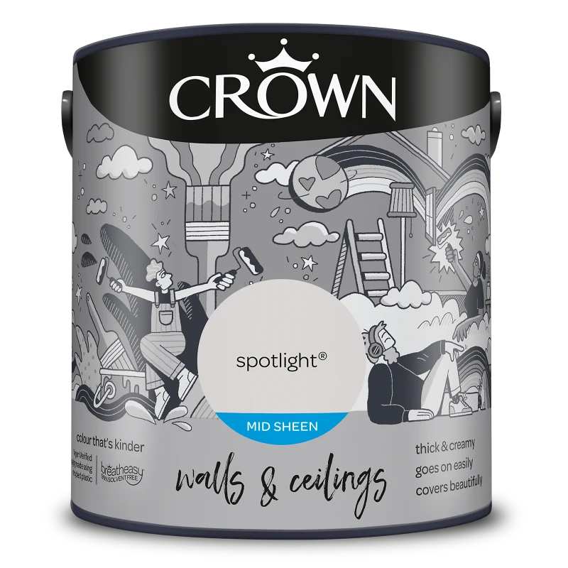 Image of Crown Spotlight 2.5L Walls & Ceilings Mid Sheen Emulsion