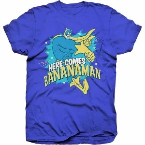 image of Hasbro - Here Comes Bananaman Unisex Small T-Shirt - Blue