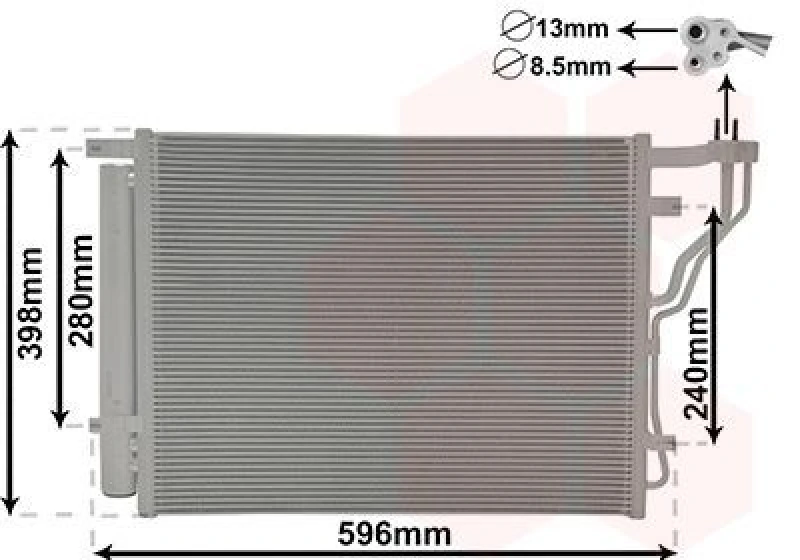 Image of VAN WEZEL Air conditioning condenser VAN WEZEL 83015701