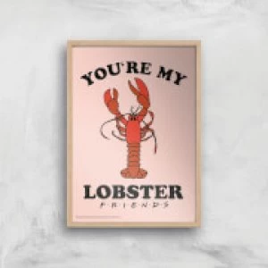 Image of Friends Lobster Giclee Art Print - A4 - Wooden Frame