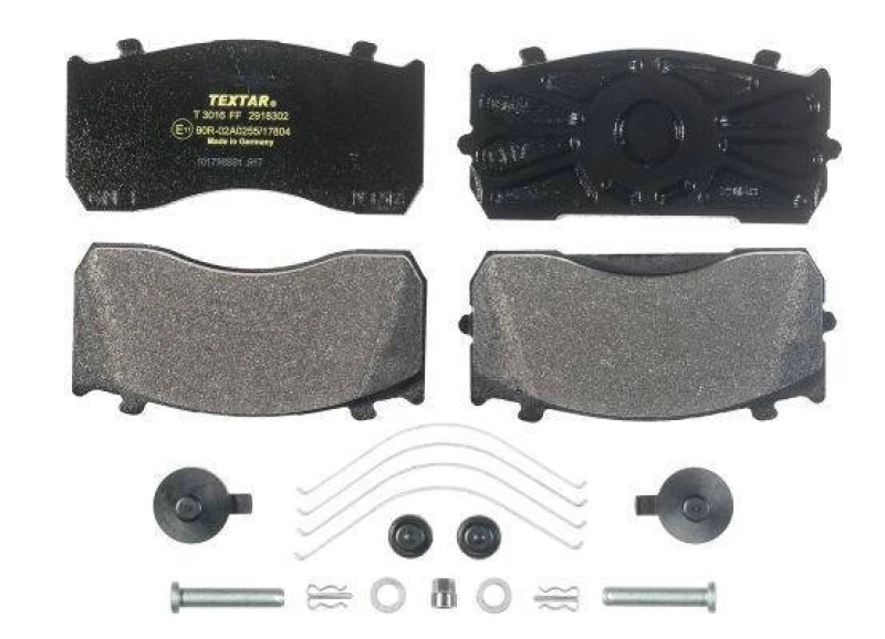 Image of TEXTAR 2918302 Brake pad set not prepared for wear warning indicator, with accessories Brake Pad Set,disc brake (402)