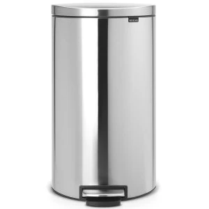 Image of Brabantia FlatBack+ Space Saving Pedal Bin 30 Litre Matt Steel Fingerprint Proof