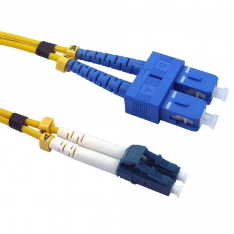 Image of Cables Direct 1m OS2 Fibre Optic Cable, LC - SC (Single Mode)