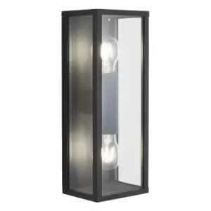 image of Zinc CHINON Outdoor Panel 2 Light Box Lantern Black