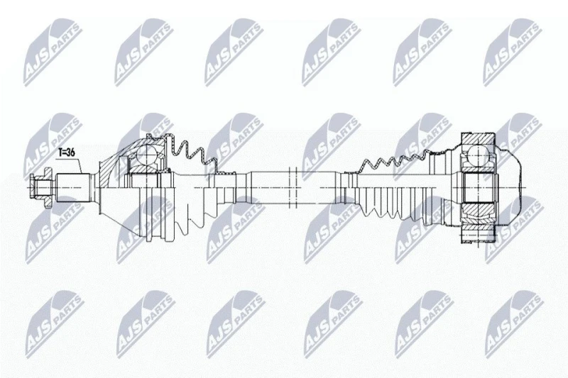 Image of NTY NPW-WW-248 Drive shaft 7-Speed Dual-Clutch Transmission, Front Axle Left Drive Shaft (13)