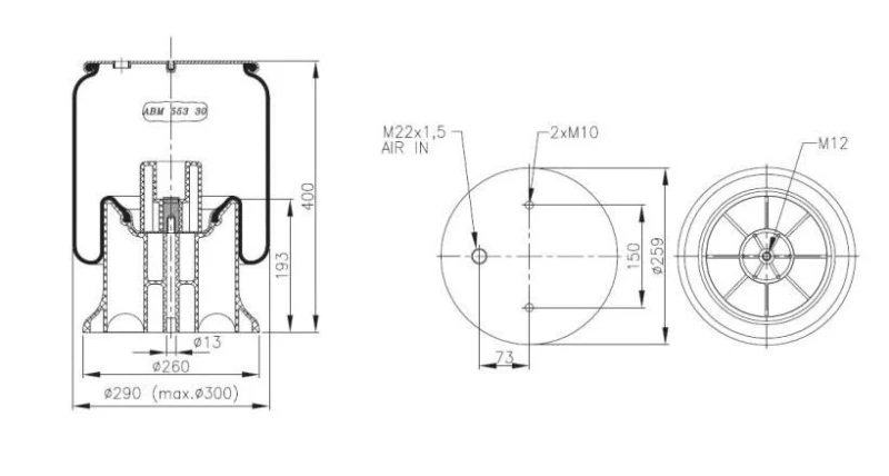 Image of NEOTEC ABM55330C20 Boot, air suspension Boot,air suspension (324)