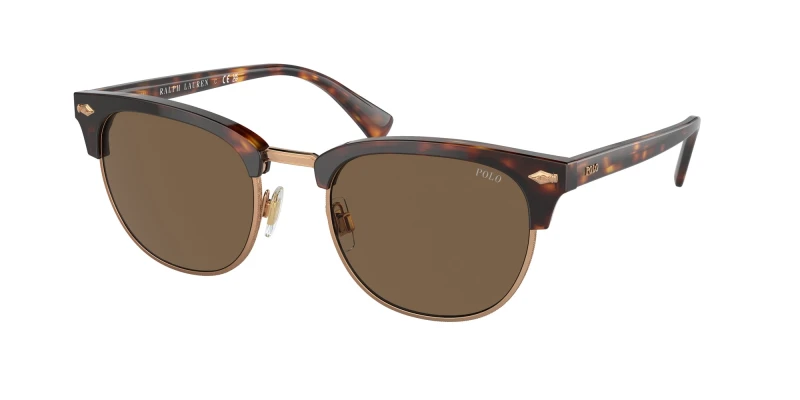 Image of Polo Ralph Lauren 0Ph4217 Clubmaster Square Sunglasses- Brown Brown WHDXL Male