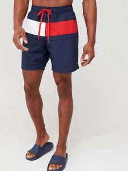 Image of Tommy Hilfiger Longer Length Swimshort - Blue, Size L, Men