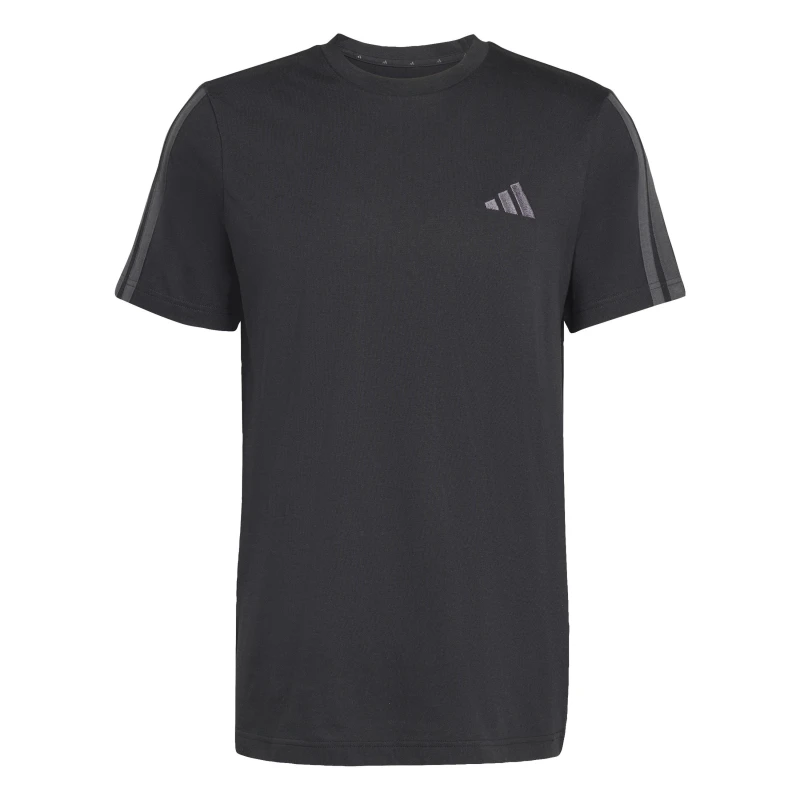 Image of adidas Essentials 3-Stripes T-Shirt Mens Triple Black male 2XL