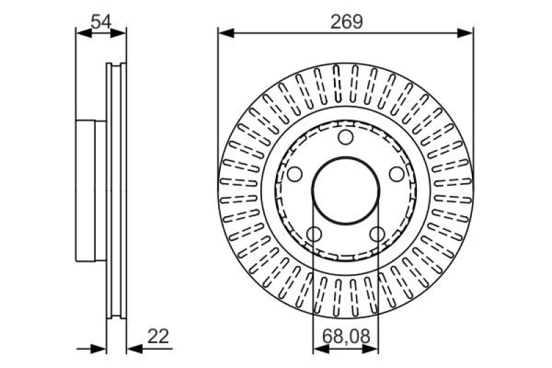 Image of Bosch 0 986 479 A42 Brake disc Vented, Coated, High-carbon Brake Disc (82)