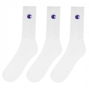 image of Champion 3 Pack Logo Socks - White