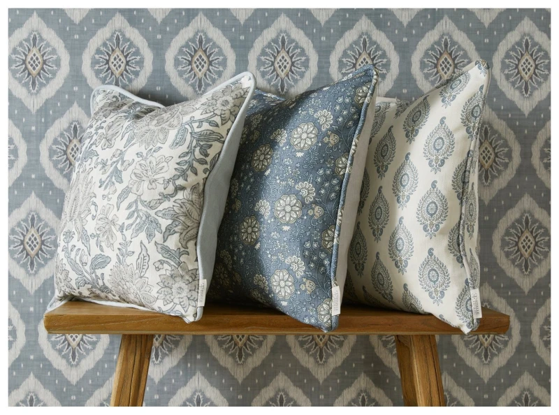 Image of Esselle Home Esselle Home Odina Ikat Soft Blue Wallpaper