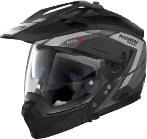 image of Nolan N70-2 X Grandes Alpes N-Com Helmet, black-silver Size M black-silver, Size M