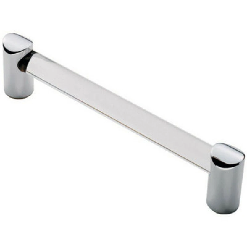 Image of Loops Round Tube Pull Handle 180 x 16mm 160mm Fixing Centres Clear & Chrome Multi unisex