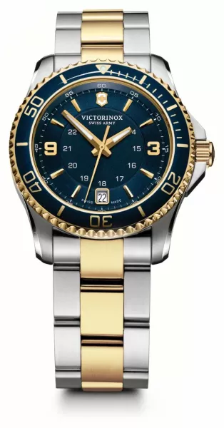 Image of Victorinox 241790 Womens Maverick Two Tone Bracelet Blue Watch