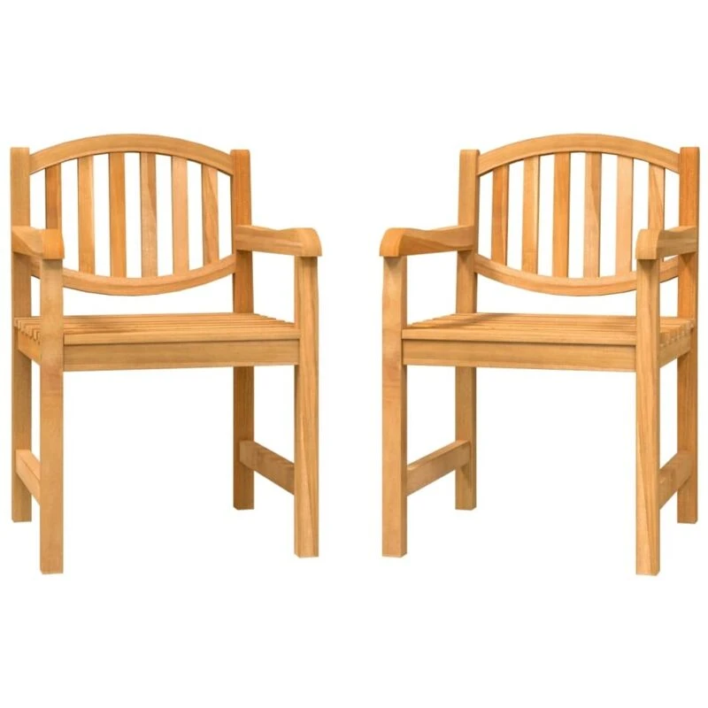 Image of vidaXL Garden Chairs 2 pcs 58x59x88cm Solid Wood Teak, Brown 364407
