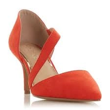 Head Over Heels by Dune Red 'Camellia' Mid Stiletto Heel Court Shoes - 3