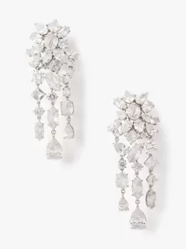 Image of Kate Spade Statement Earrings, Clear/Silver, One Size