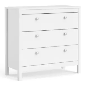 image of Madrid Chest 3 Drawers In White