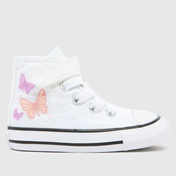Image of Converse white & purple all star hi 1v Girls Toddler trainers White & Purple UK 5 (EU 21)