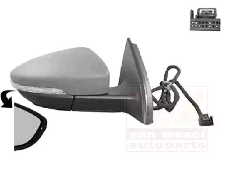 Image of VAN WEZEL 5740818 Wing mirror * HAGUS * Right, Heatable, primed Outside Mirror (50)