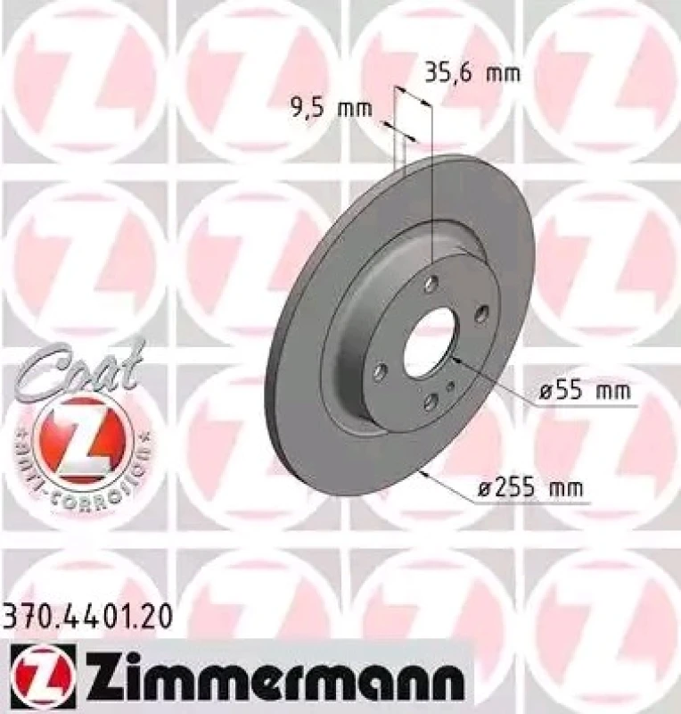 Image of ZIMMERMANN 370.4401.20 Brake disc Rear Axle, solid, Coated Brake Disc (82)