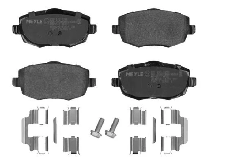 Image of MEYLE 025 240 7316 Brake pad set Front Axle, excl. wear warning contact, Original Quality, with anti-squeak plate Brake Pad Set,disc brake (402)