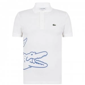 image of Lacoste Wrap Croc Polo Shirt - Flour 70V