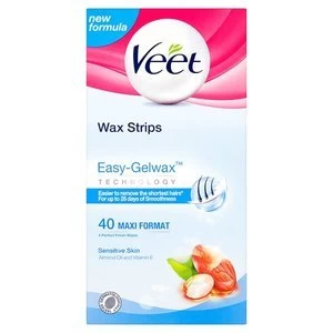 image of Veet Cold Wax Strip Sensitive 40s