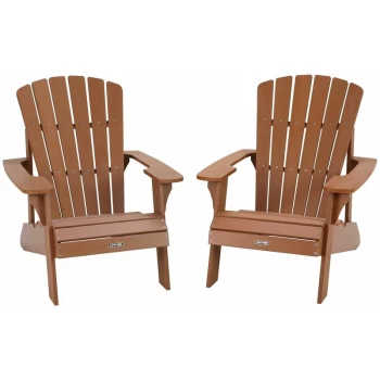 image of Lifetime - 2 Pack Adirondack Chair Combo - Brown