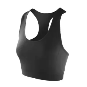 image of Spiro Womens/Ladies Impact Softex Plain Crop Top (M) (Black)