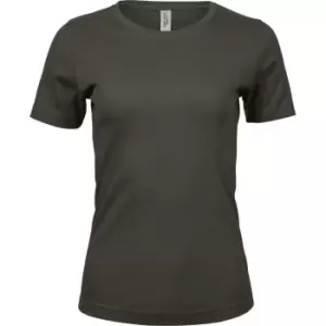 Image of Tee Jays Womens/Ladies Interlock Short Sleeve T-Shirt (3XL) (Dark Olive)