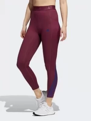 Image of adidas Techfit 3-stripes Long Gym Leggings, Red, Size 2Xs, Women