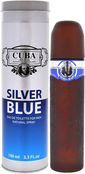 image of Cuba Classic Silver Blue Eau de Toilette For Him 100ml