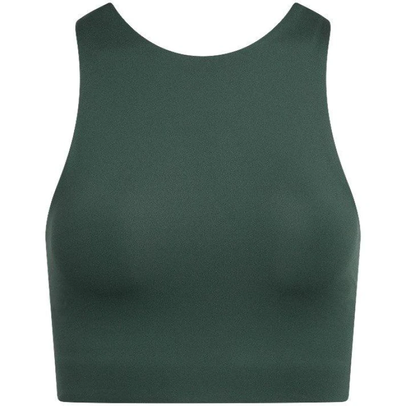 Image of Girlfriend Collective Womens Dylan Non Wired Medium Impact Sports Bra Moss female 8 (XS)