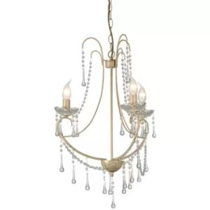 image of Romance 3 Light Multi Arm Chandeliers Beige Gold