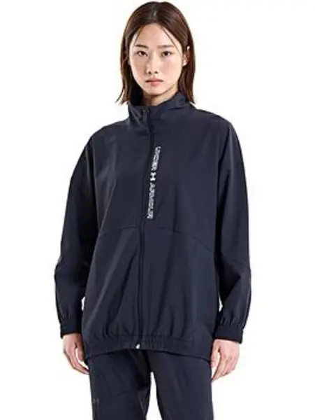 Image of Under Armour Training Woven Full Zip Oversized Jacket - Black