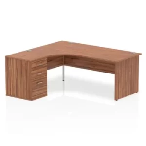 Image of Impulse 1800 Left Hand Panel End Workstation 600 Pedestal Bundle Walnut