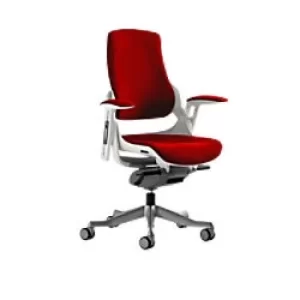 Image of Dynamic Synchro Tilt Executive Chair Height Adjustable Arms Zure White Frame Without Headrest High Back