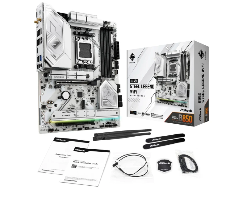 Image of ASRock B850 Steel Legend WiFi AMD Ryzen AM5 DDR5 ATX Motherboard - 90-MXBQS-A0UAYZ