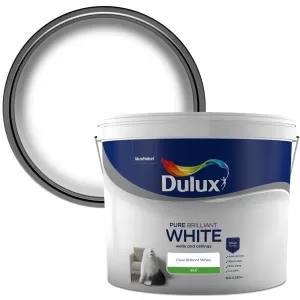 Image of Dulux Walls & Ceilings Pure Brilliant White Silk Emulsion Paint 10L