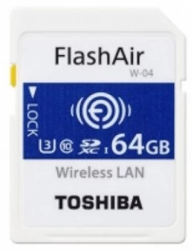 image of Toshiba FlashAir W04 WiFi SDXC Flash Memory Card 64GB