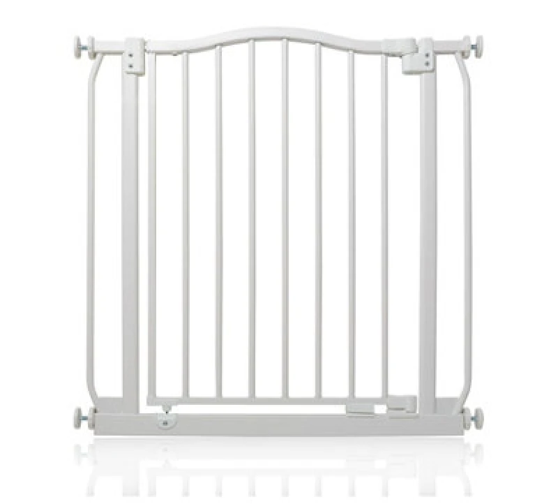 Image of Safetots Curved Top Safety Gate, 71Cm - 80Cm, Matt White, Pressure Fit Stair Gate