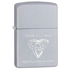 image of Zippo Trinity Love Knot Satin Chrome Finish Windproof Lighter