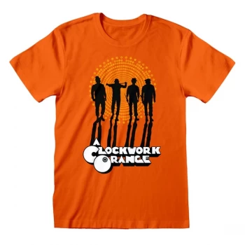 Image of Clockwork Orange - Silhouettes Unisex Large T-Shirt - Orange