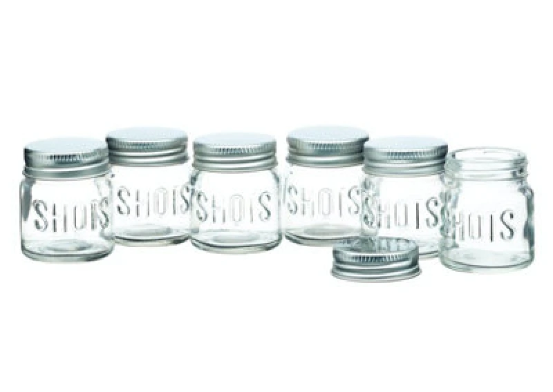 Image of BarCraft Mini Drinks Jars, 60ml Pack of Six, Boxed Clear