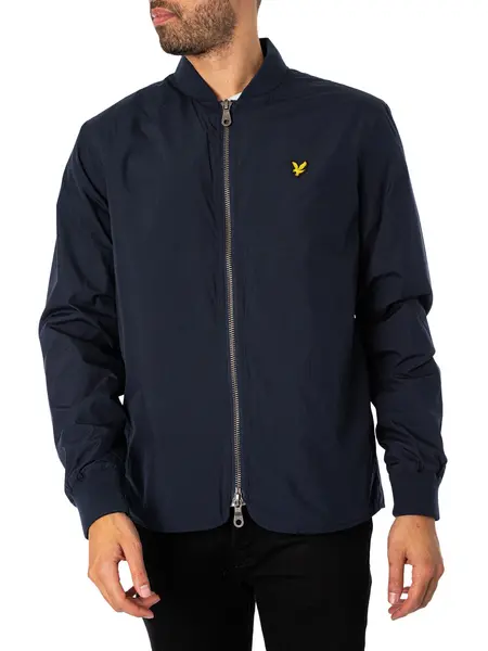 Image of Lyle & Scott Logo Bomber Jacket Dark Navy XL