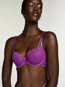 Image of Hunkemoller Fleur Padded Bra - Purple, Purple, Size 34B, Women