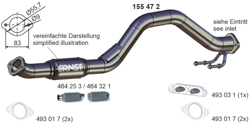 Image of Exhaust Pipe ERNST 155472